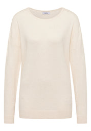 Langarmshirt - 16835 oat milk beige melange - Creme
