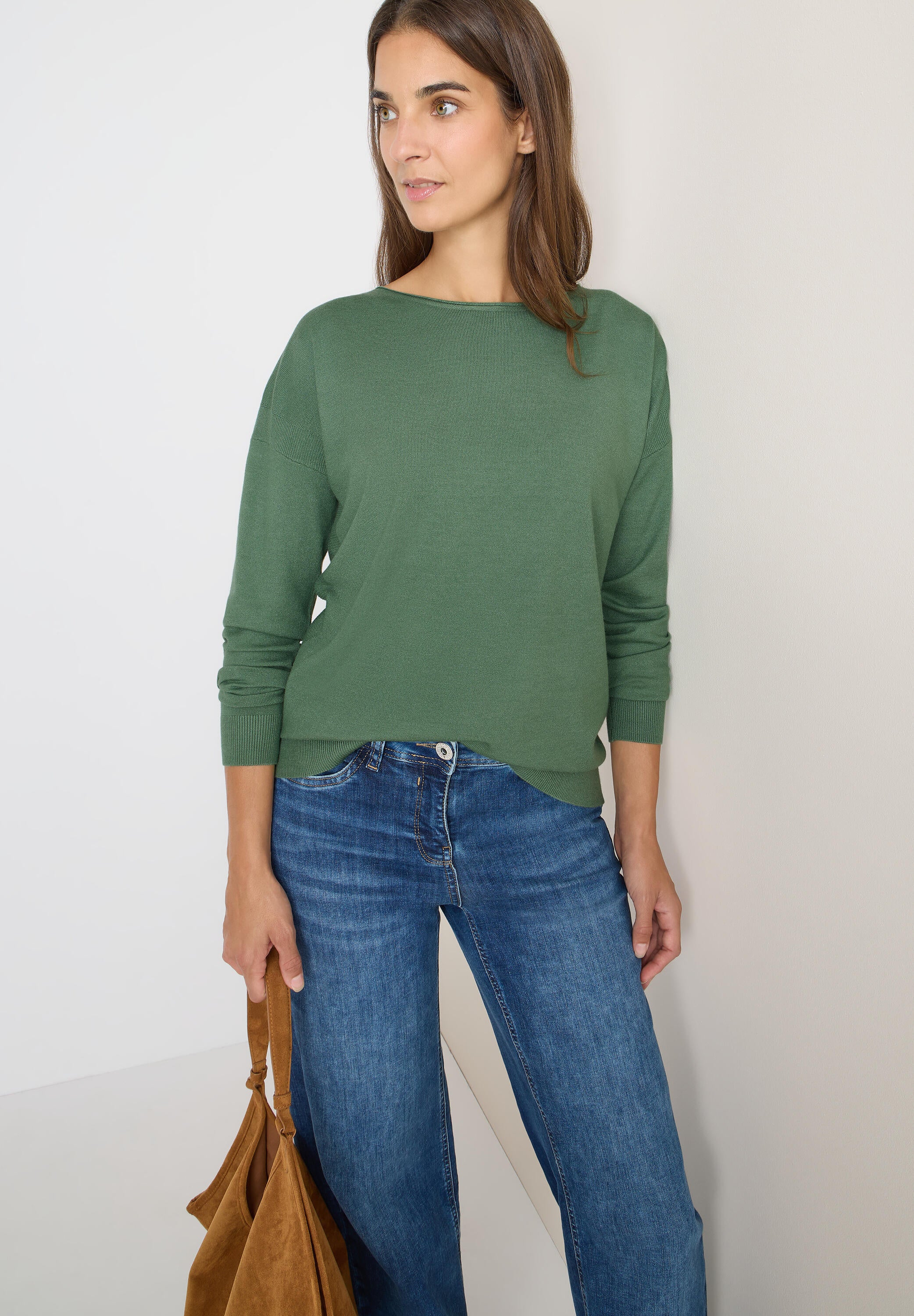 Langarmshirt - 16972 highland green melange - Grün