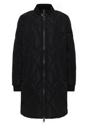 Steppmantel mit Bündchenkragen - 10001 Black - Schwarz