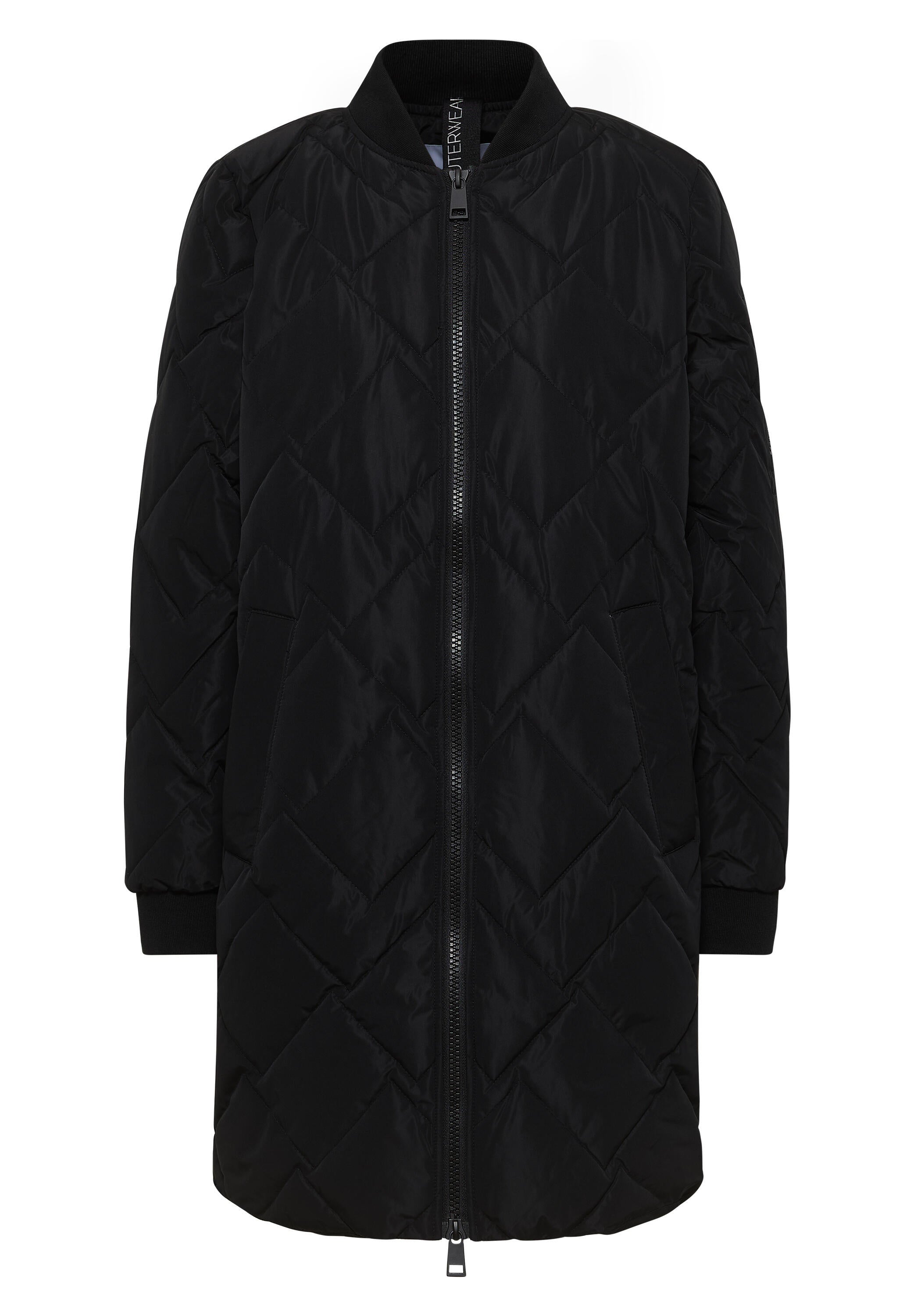 Steppmantel mit Bündchenkragen - 10001 Black - Schwarz