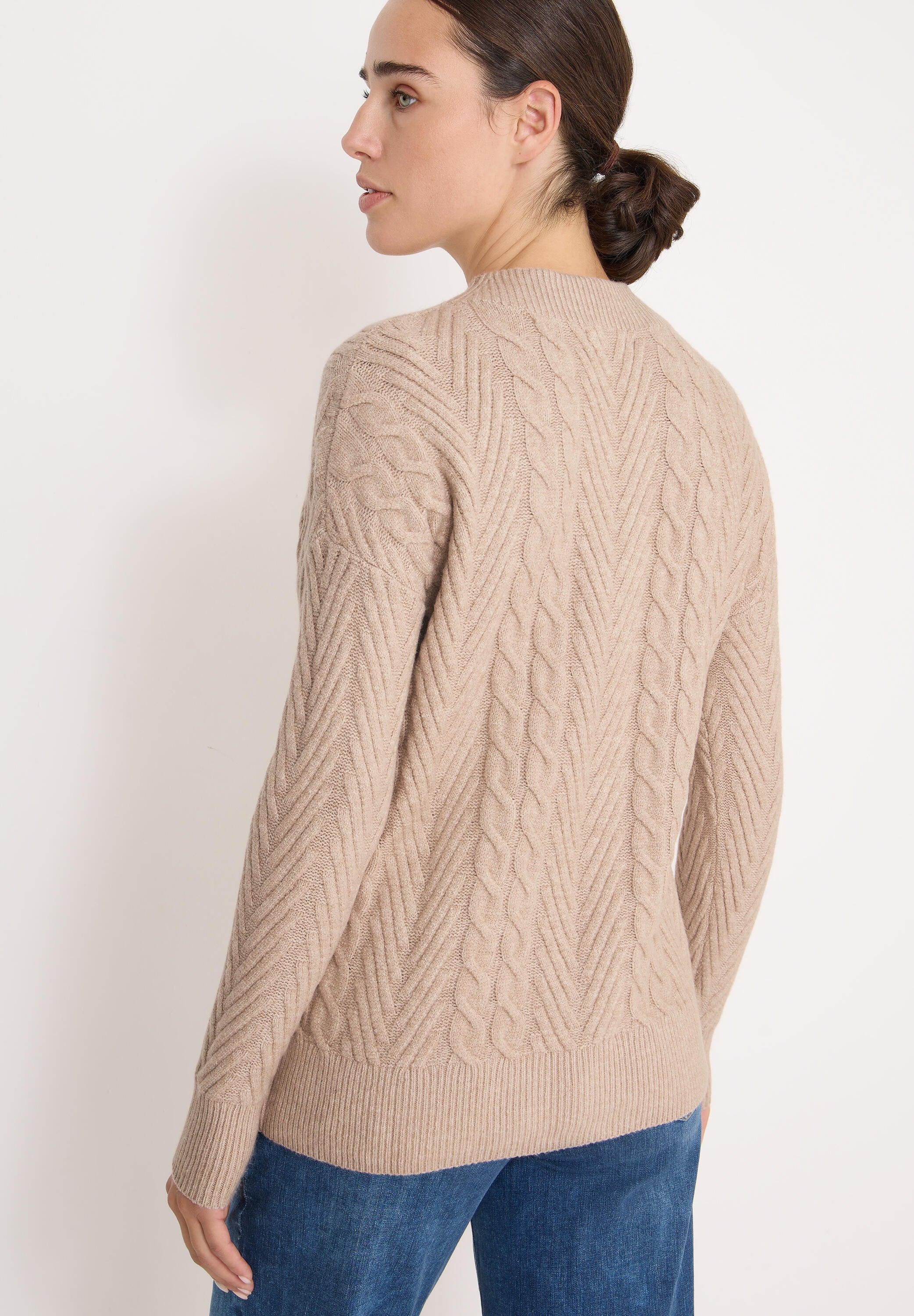 Strickpullover aus Baumwollmix - 16952 sandalwood beige melange - Beige
