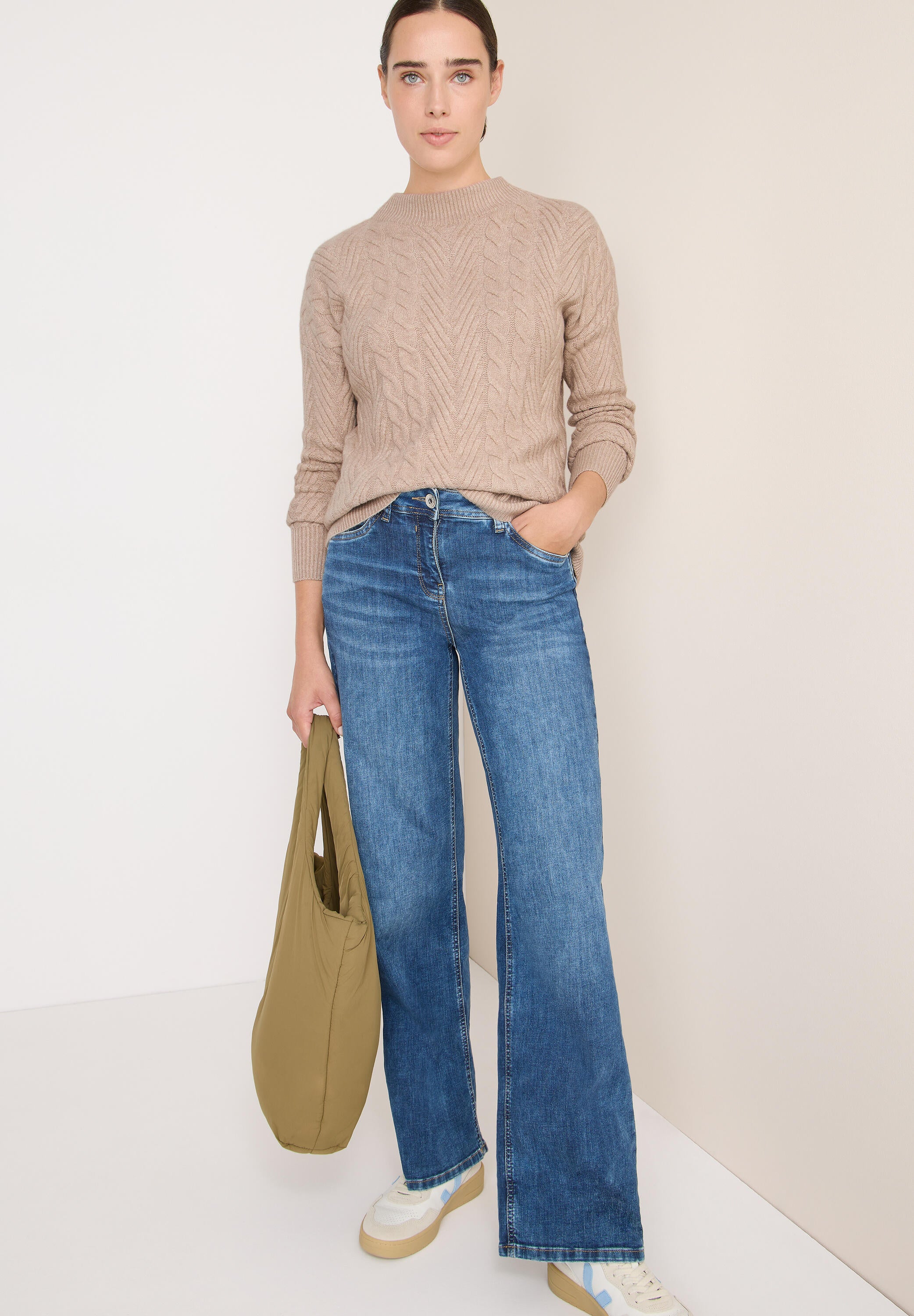 Strickpullover aus Baumwollmix - 16952 sandalwood beige melange - Beige