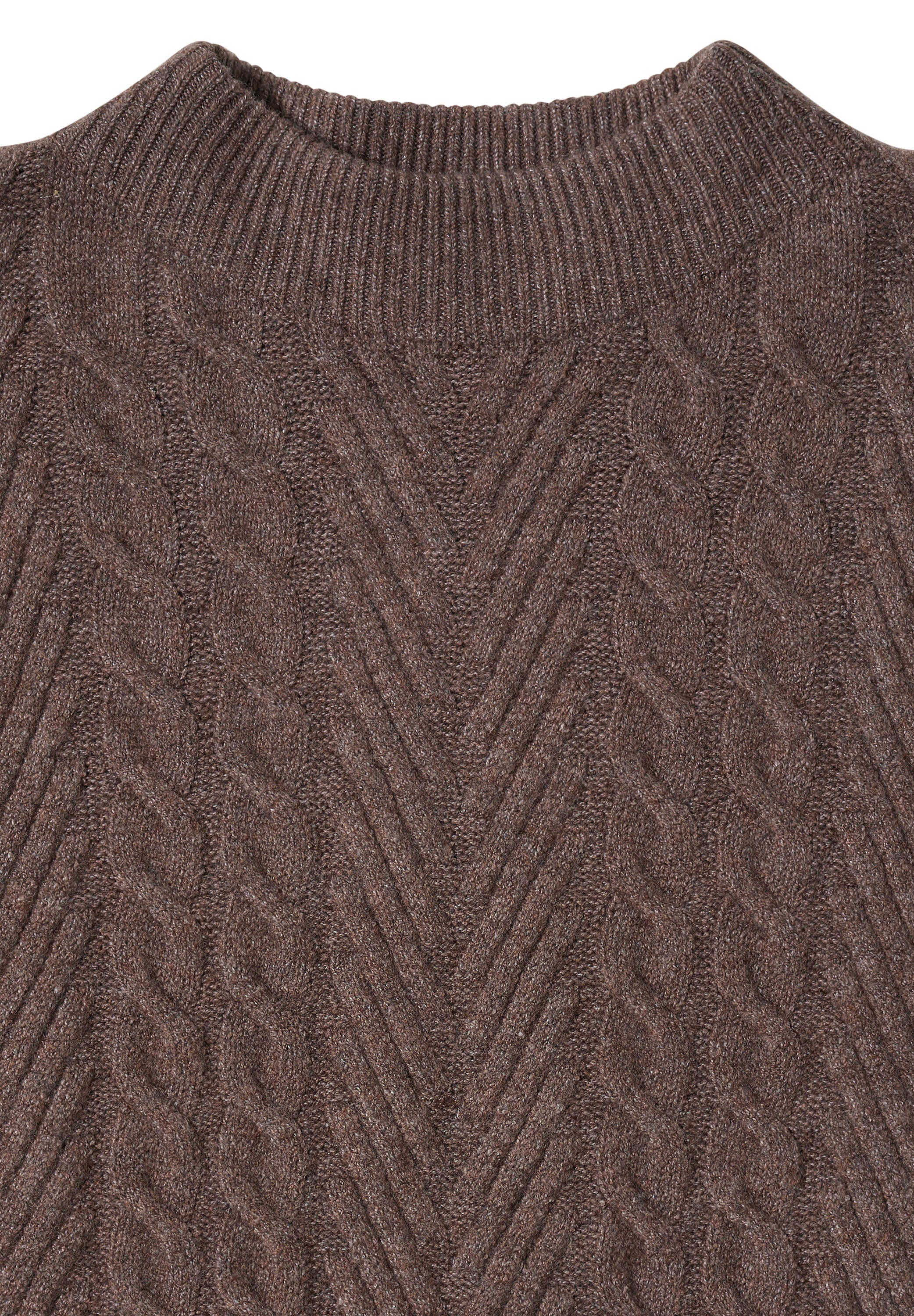 Strickpullover aus Baumwollmix - 16963 mushroom taupe melange - Braun