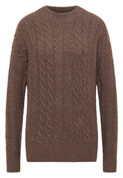 Strickpullover aus Baumwollmix - 16963 mushroom taupe melange - Braun