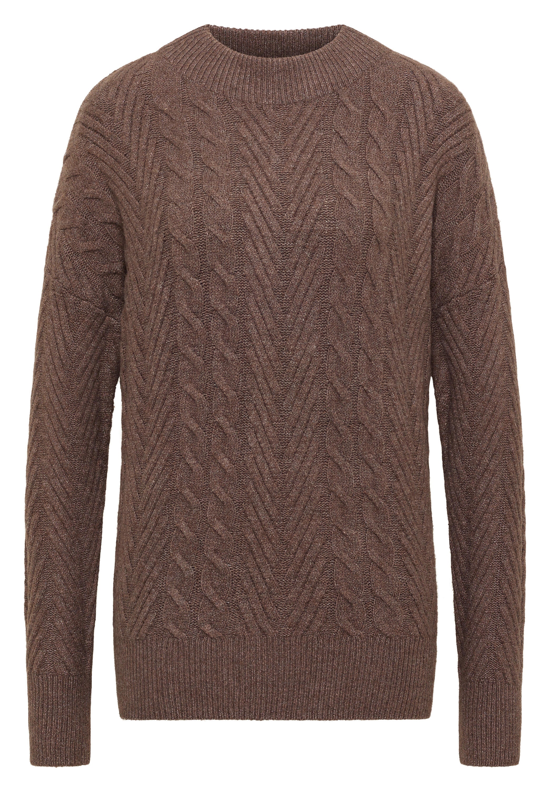 Strickpullover aus Baumwollmix - 16963 mushroom taupe melange - Braun