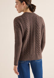 Strickpullover aus Baumwollmix - 16963 mushroom taupe melange - Braun