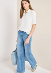 Poloshirt aus Baumwollmix - 13474 vanilla white - Creme