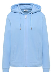 Sweatshirtjacke aus Baumwollmix - 27339 sporty light blue - Blau