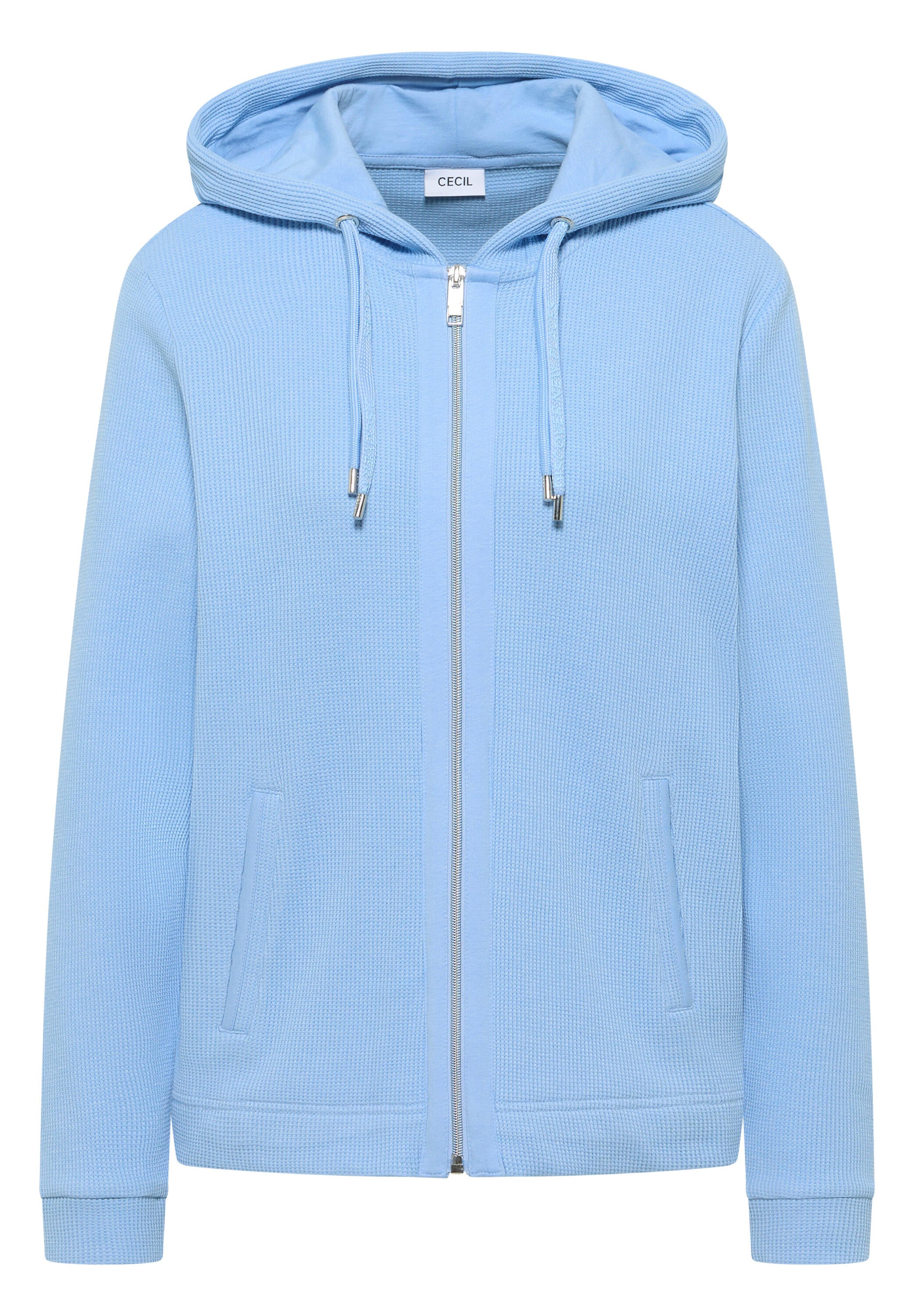Sweatshirtjacke aus Baumwollmix - 27339 sporty light blue - Blau