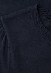 Strickpullover Halbarm Rundhalsausschnitt - 17502-shadowed navy - Blau