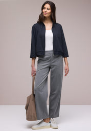 Strickjacke mit Stehkragen - 17502-shadowed navy - Blau