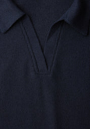 Langarmshirt aus Viskose - 17502-shadowed navy - Blau