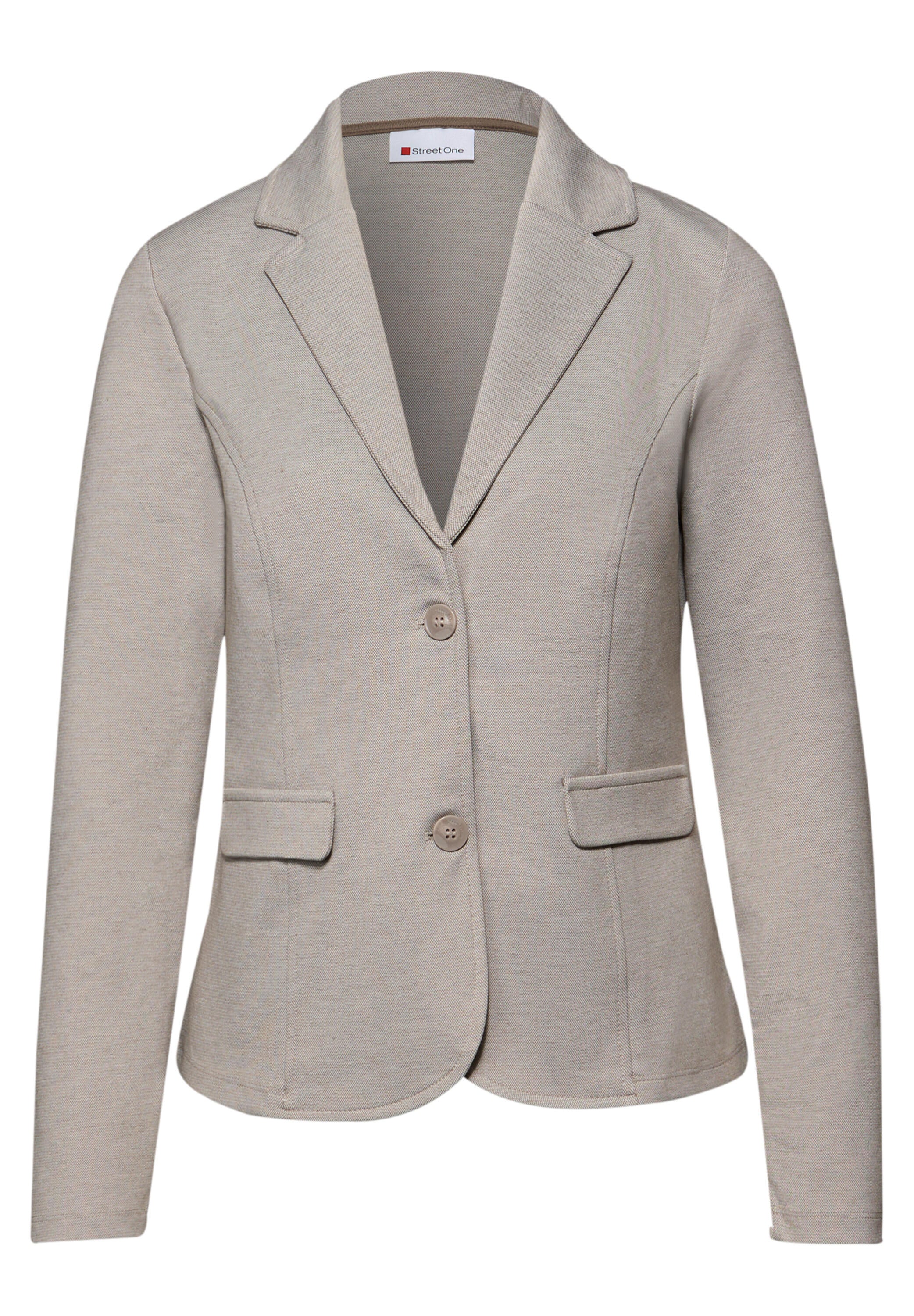 Blazer meliert mit Pattentaschen - 17462-light terra mocha - Beige