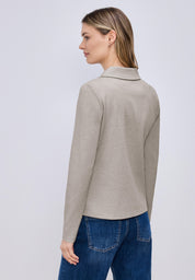 Blazer meliert mit Pattentaschen - 17462-light terra mocha - Beige