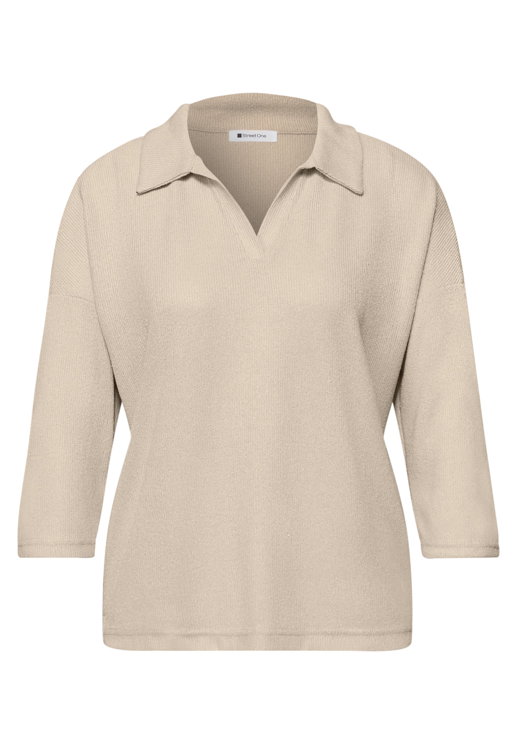 Langarmshirt aus Viskose - 16667-cotton beige - Beige