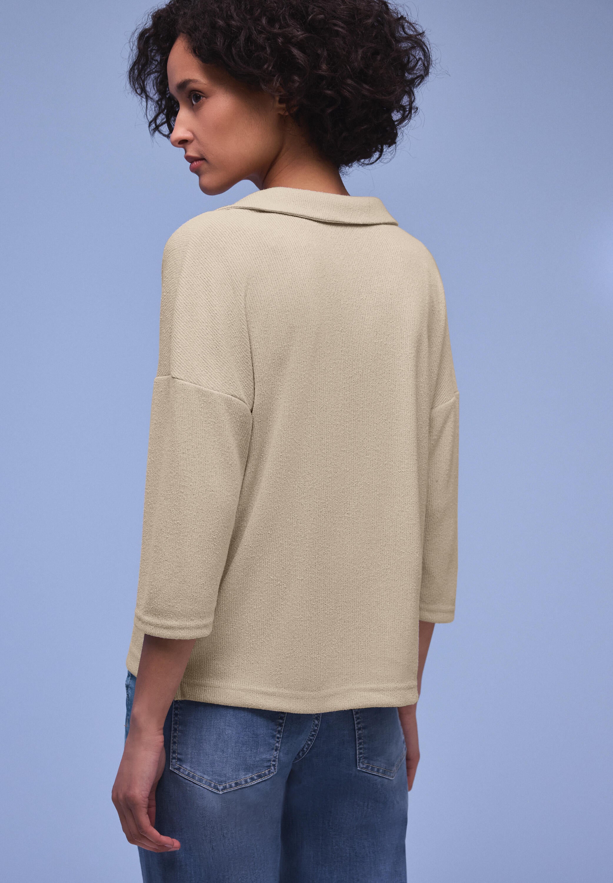 Langarmshirt aus Viskose - 16667-cotton beige - Beige