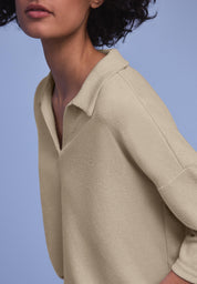 Langarmshirt aus Viskose - 16667-cotton beige - Beige