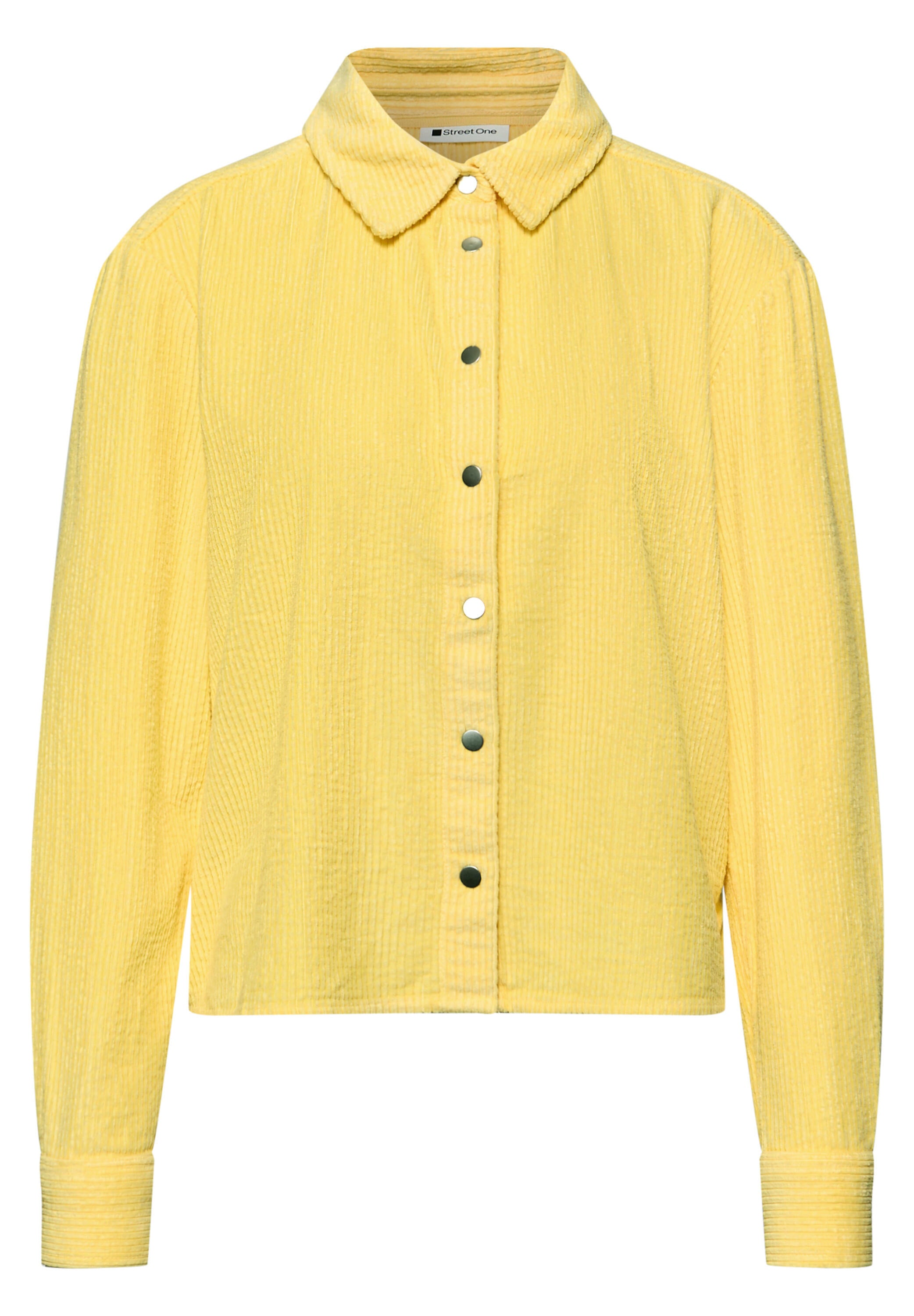 Cordbluse aus Baumwolle - 17455-bloom yellow - Gelb