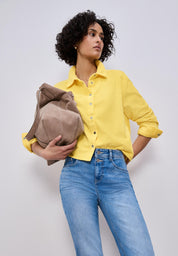 Cordbluse aus Baumwolle - 17455-bloom yellow - Gelb