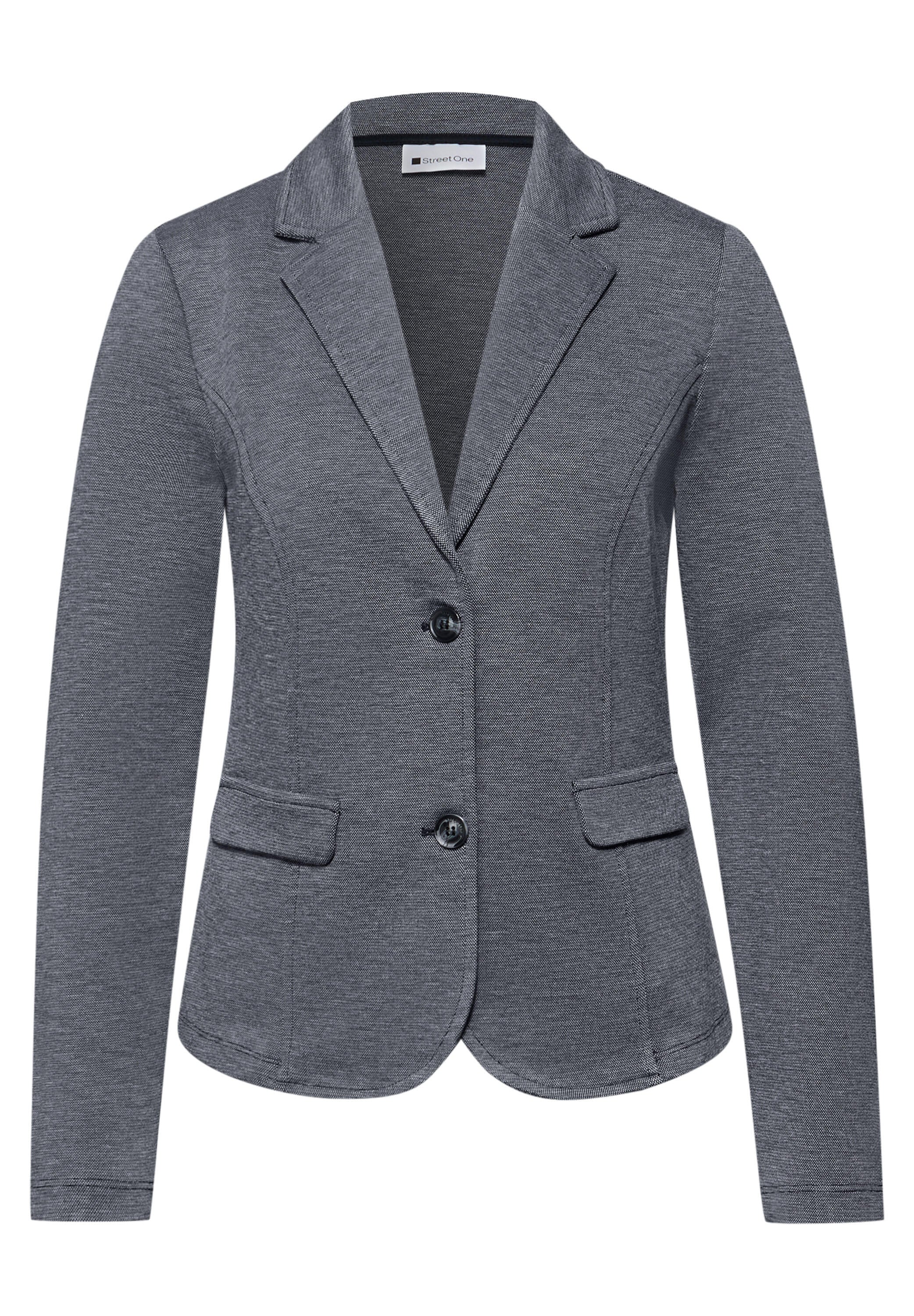 Blazer meliert mit Pattentaschen - 17502-shadowed navy - Blau