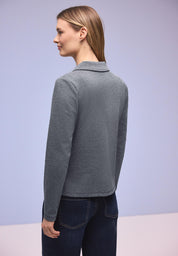 Blazer meliert mit Pattentaschen - 17502-shadowed navy - Blau