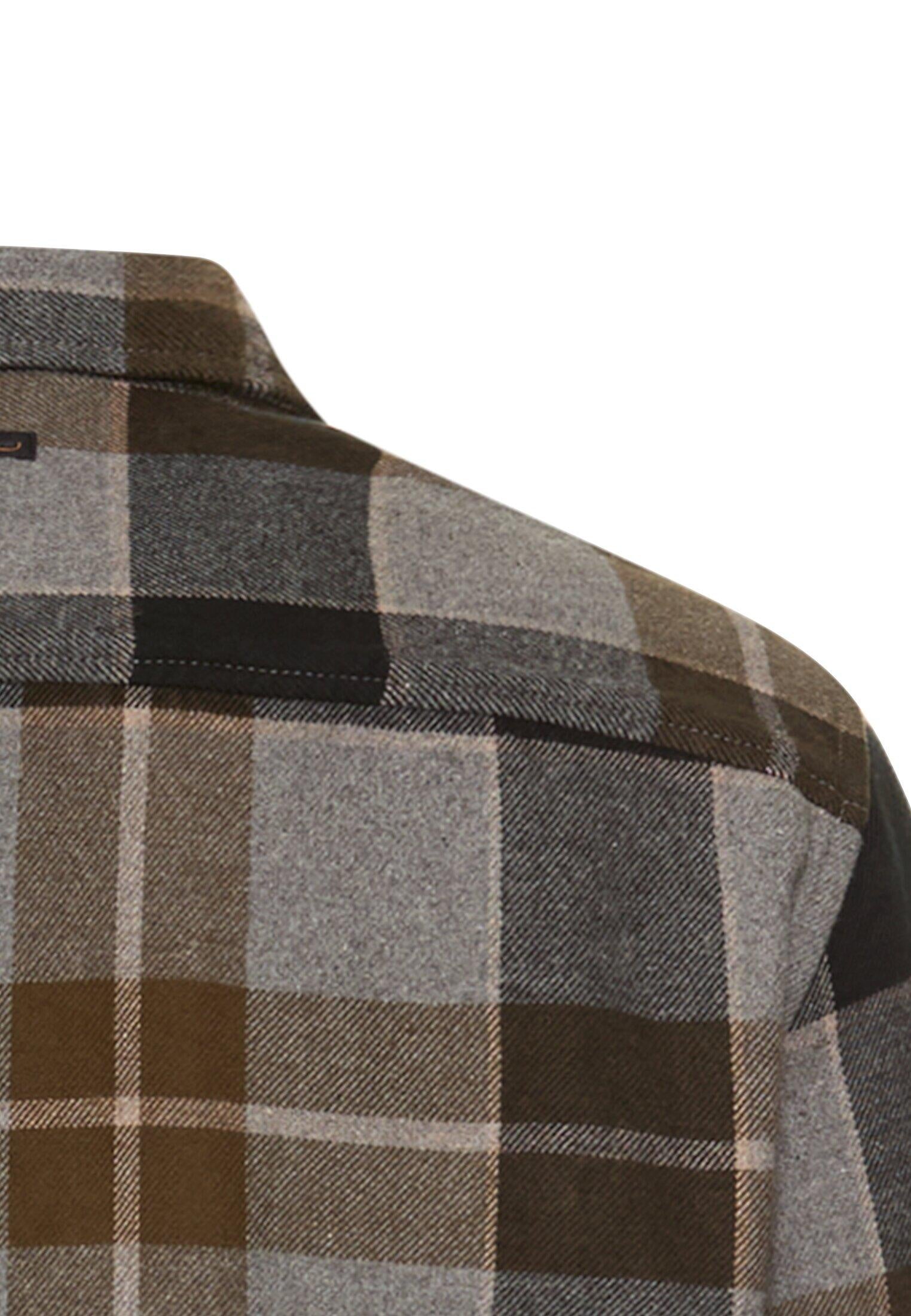 Flanellhemd kariert aus Baumwolle - 88-Asphalt - Grau