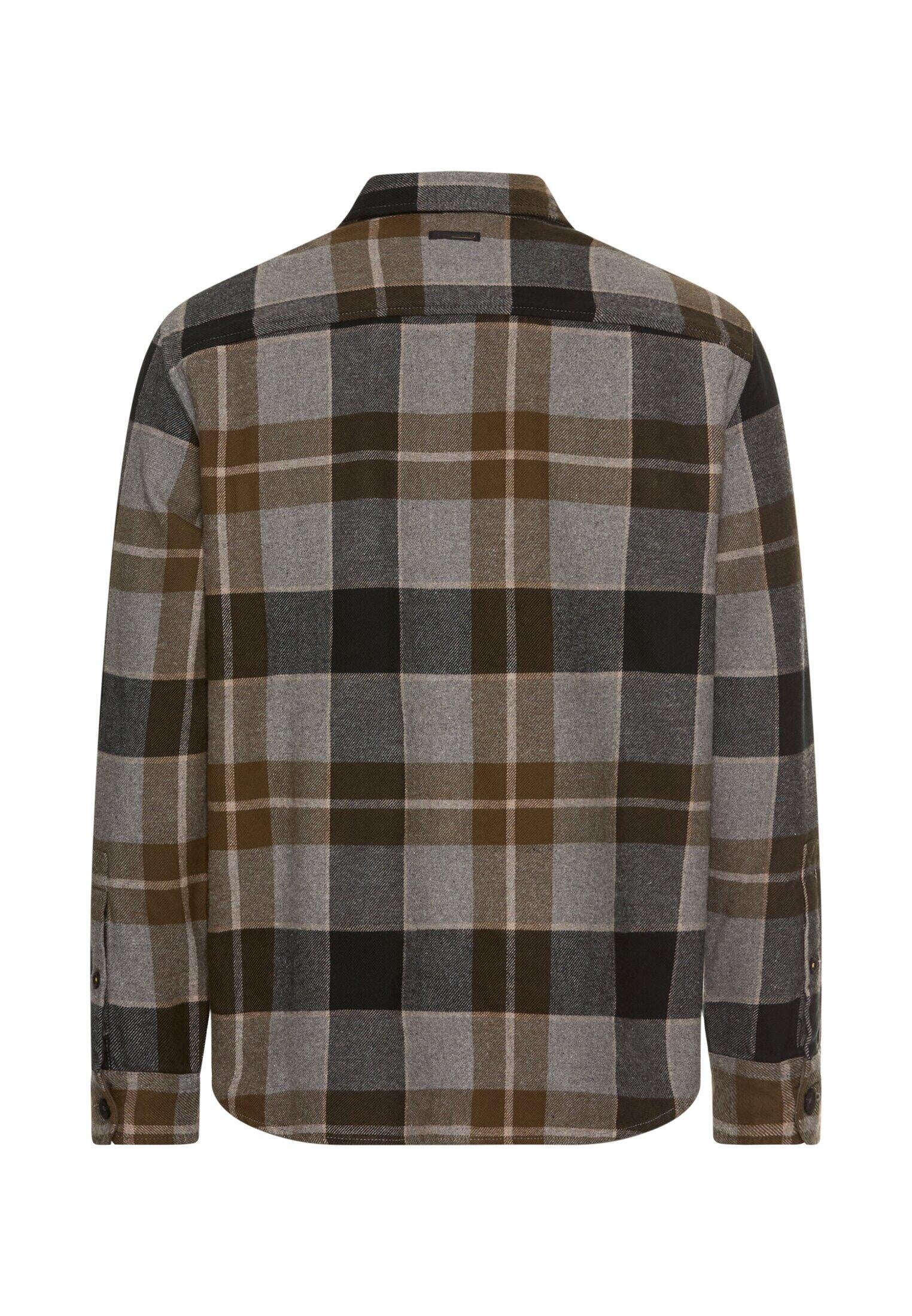Flanellhemd kariert aus Baumwolle - 88-Asphalt - Grau