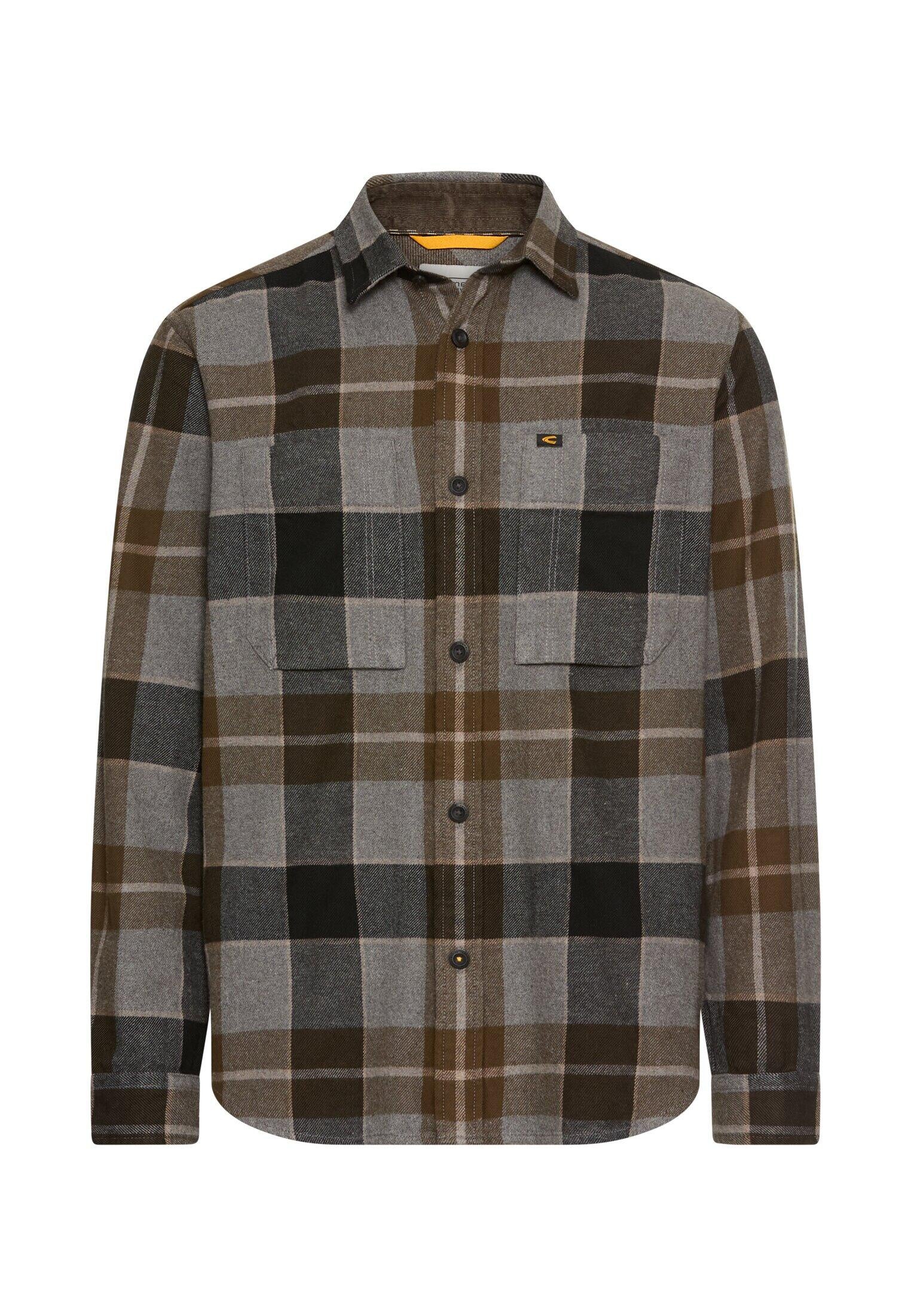 Flanellhemd kariert aus Baumwolle - 88-Asphalt - Grau