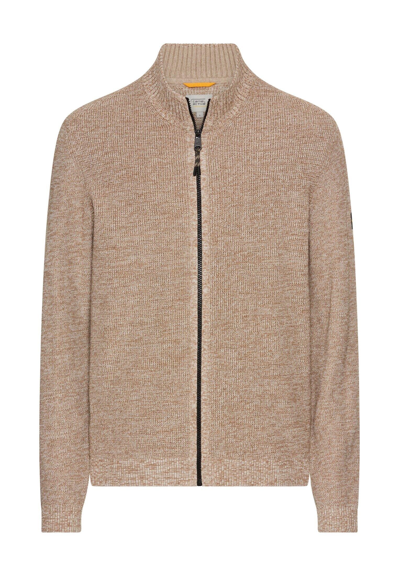 Strickjacke aus Baumwollmix - 11-Oatmeal - Beige