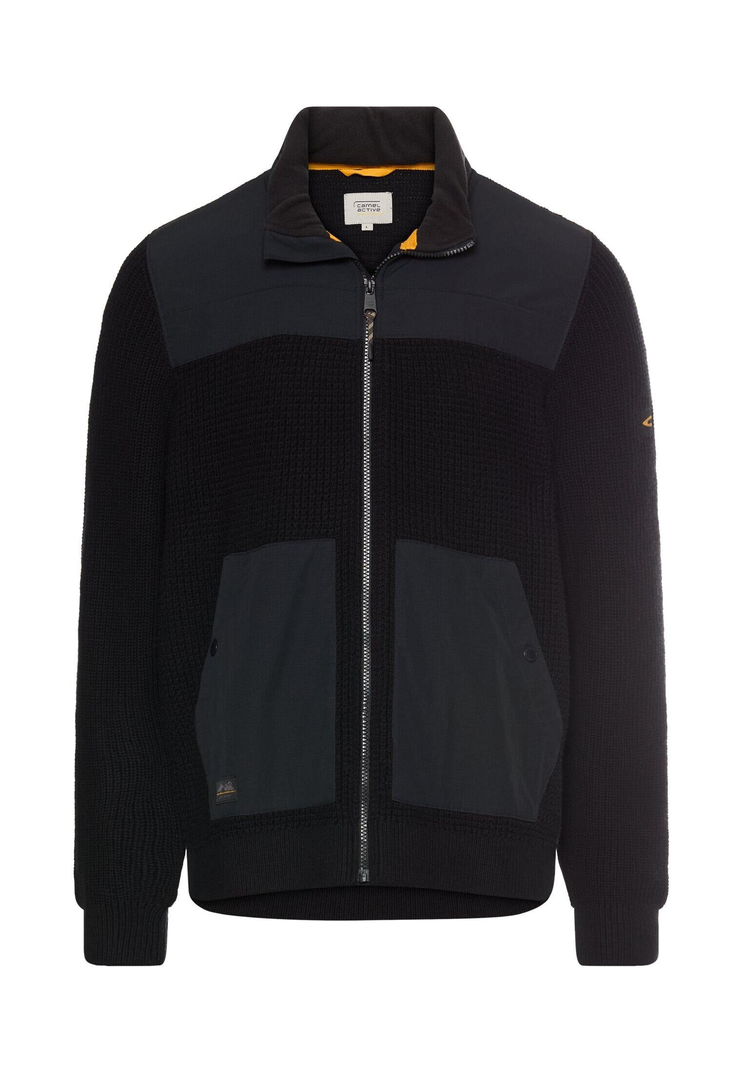 Strickjacke aus Baumwollmix - 88-Asphalt - Schwarz