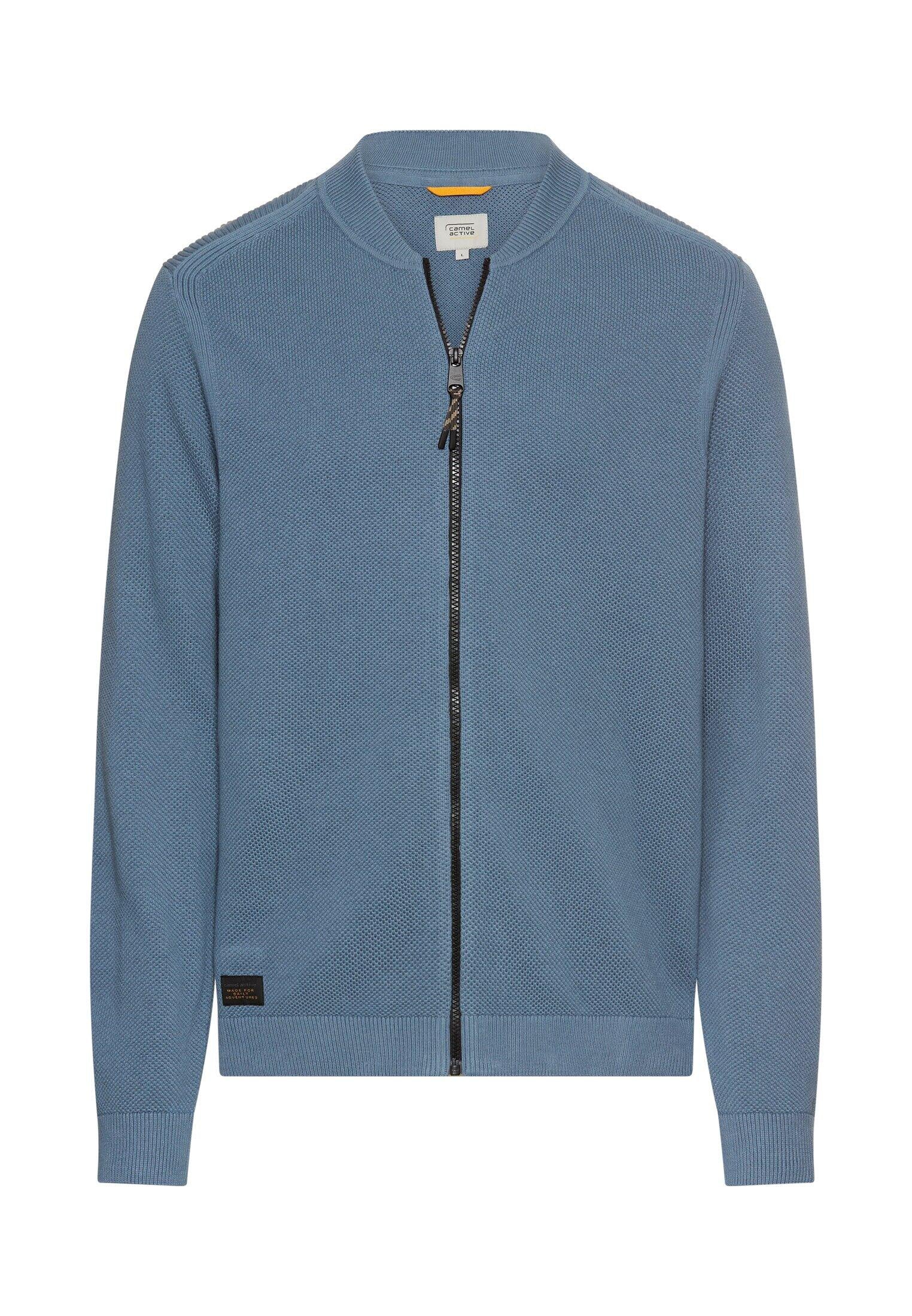 Strickjacke aus Baumwolle - 43-Stone Blue - Blau