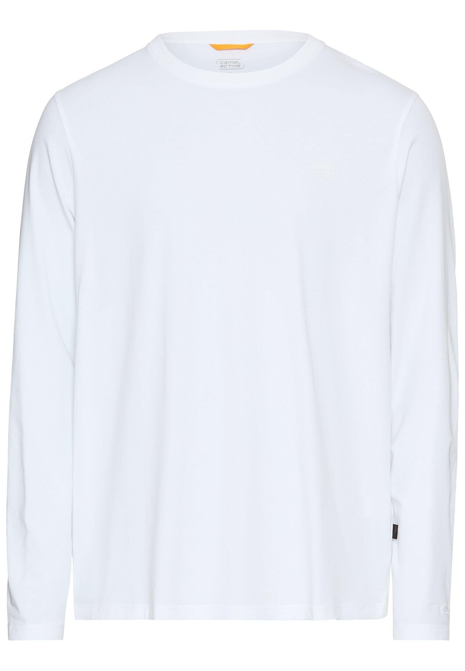 Langarmshirt aus Baumwollmix - 01-White - Weiß