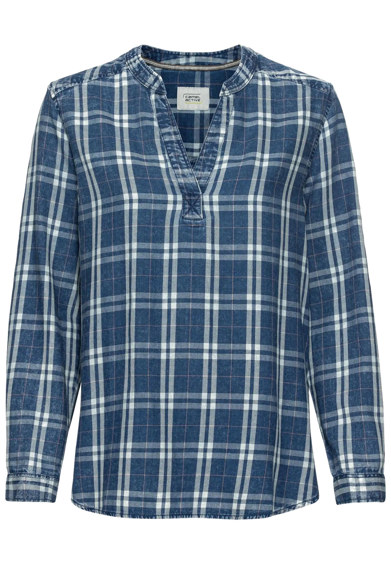 Schlupfbluse aus Baumwolle - 40-Indigo - Blau