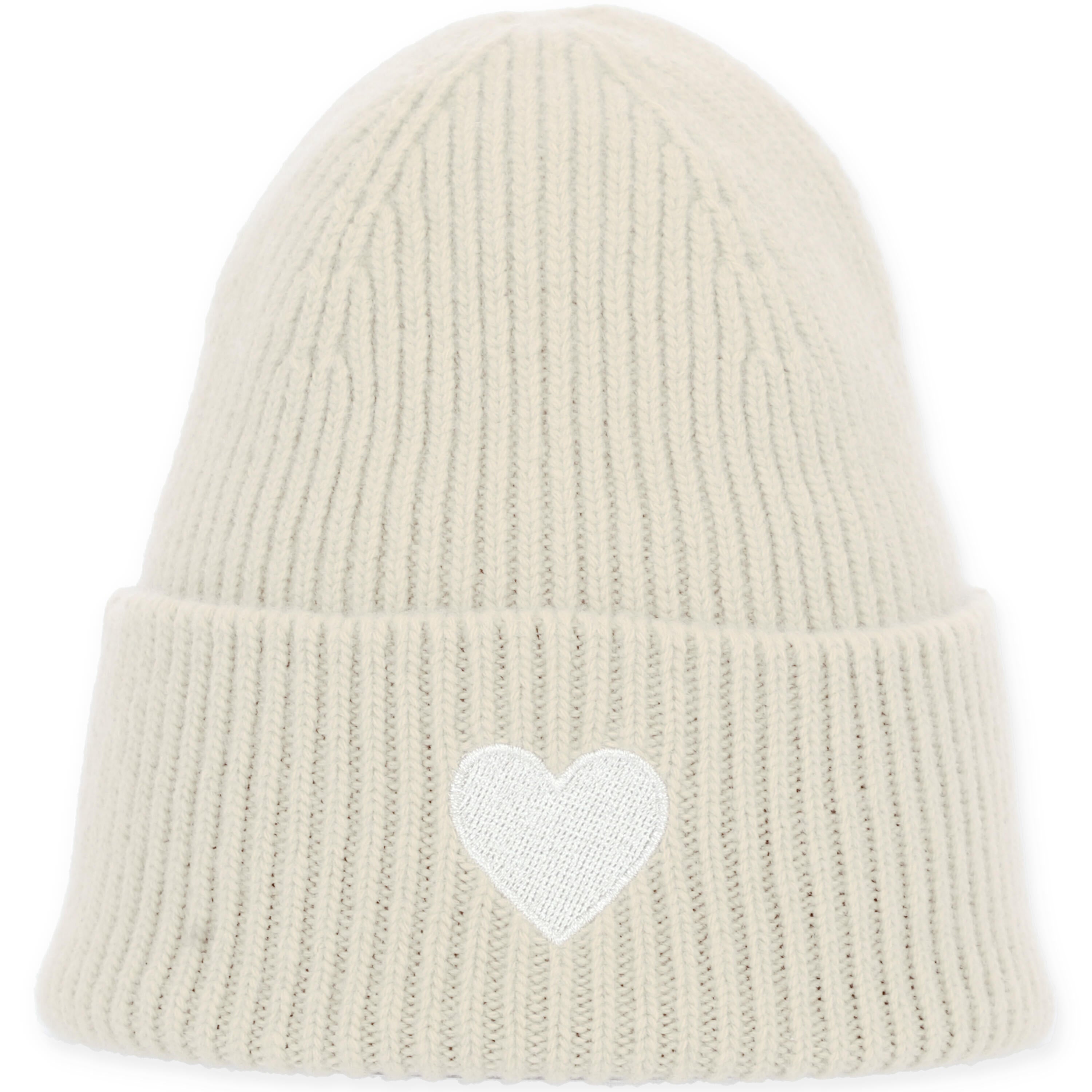 Strickmütze aus Schurwolle - 11 n - Creme