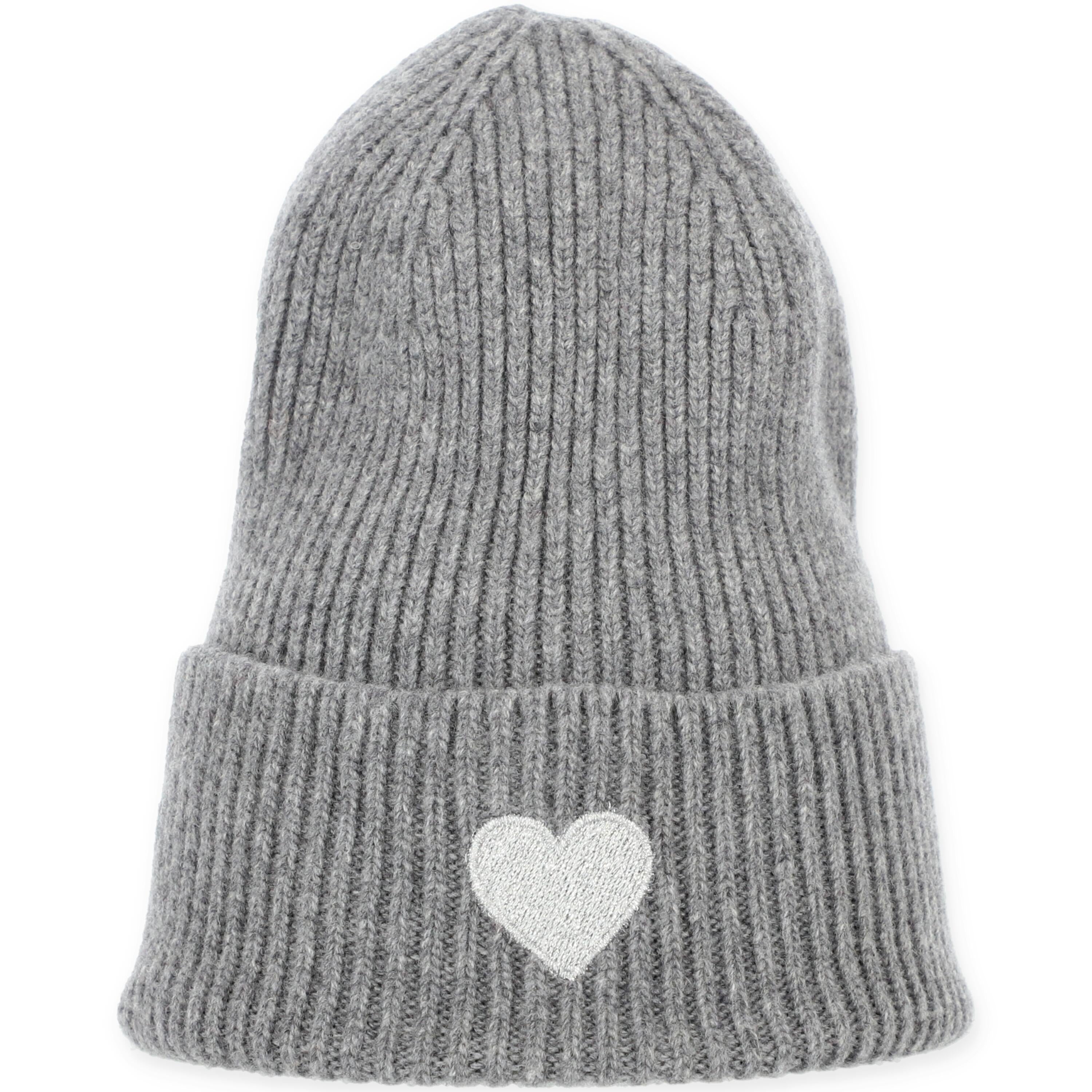 Strickmütze aus Schurwolle - 90 g - Grau