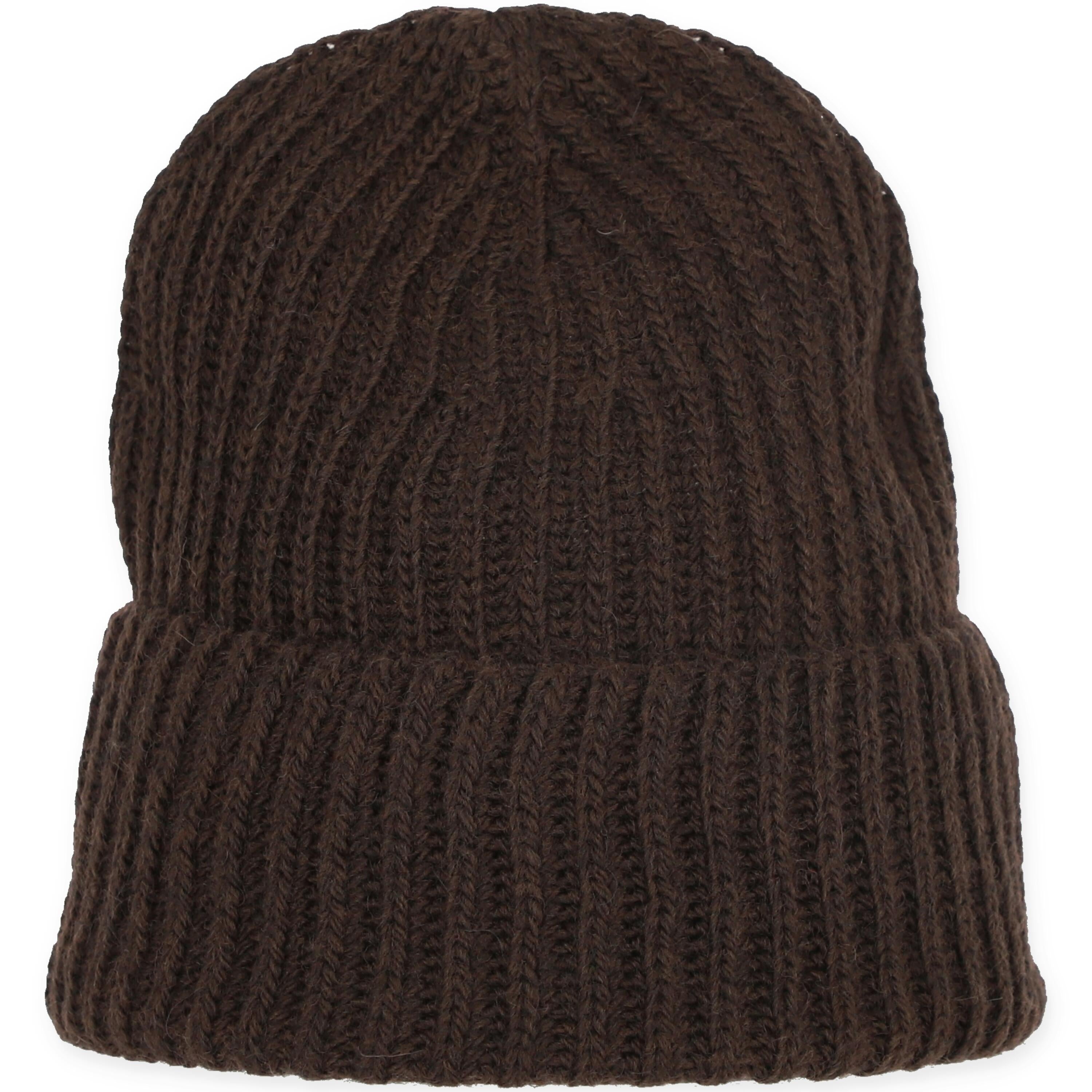 Strickmütze aus Wolle - 29 b - Braun