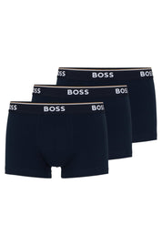 3er Set Boxershorts Trunk - 480-Open Blue - Schwarz
