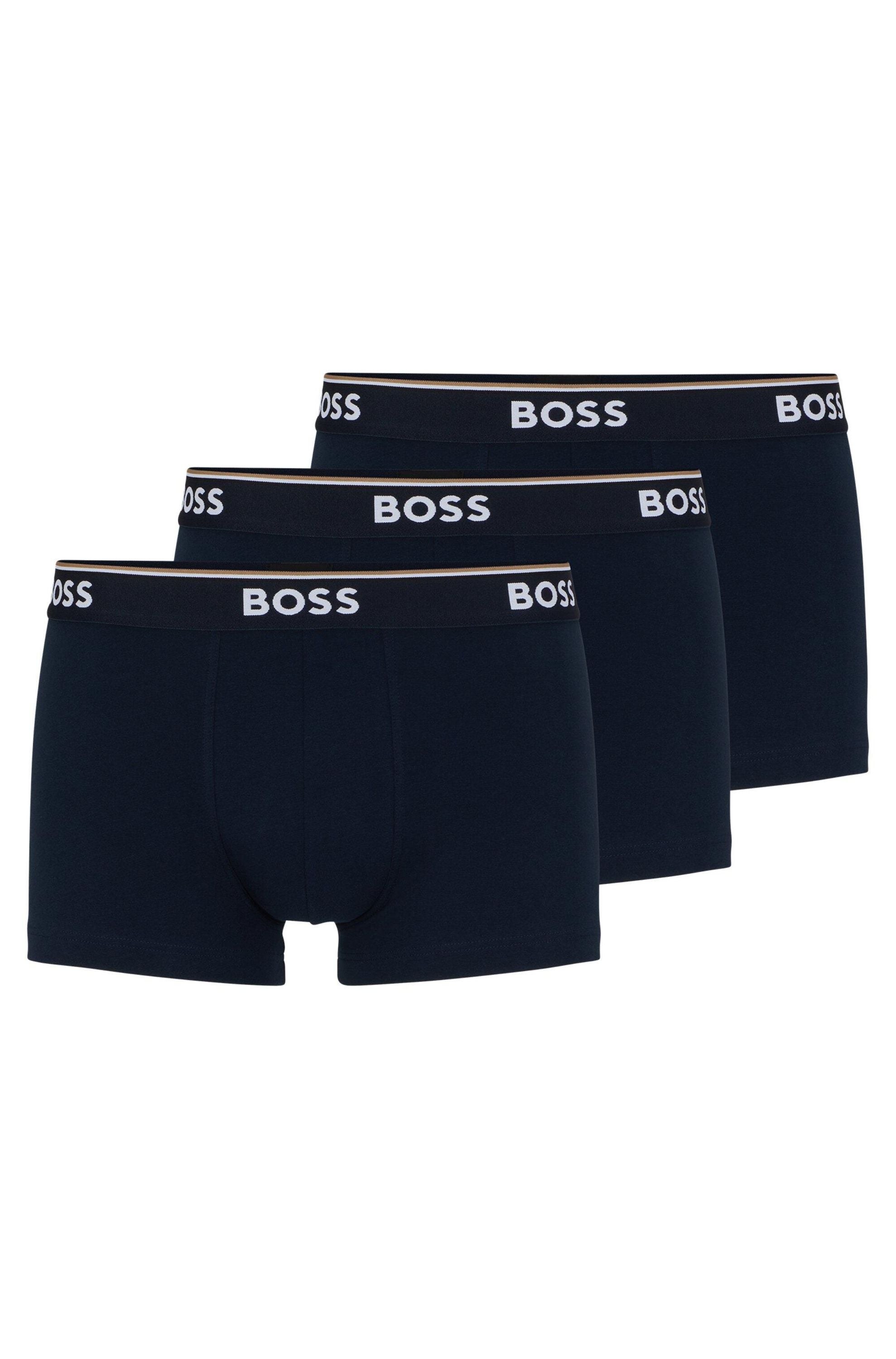 3er Set Boxershorts Trunk - 480-Open Blue - Schwarz