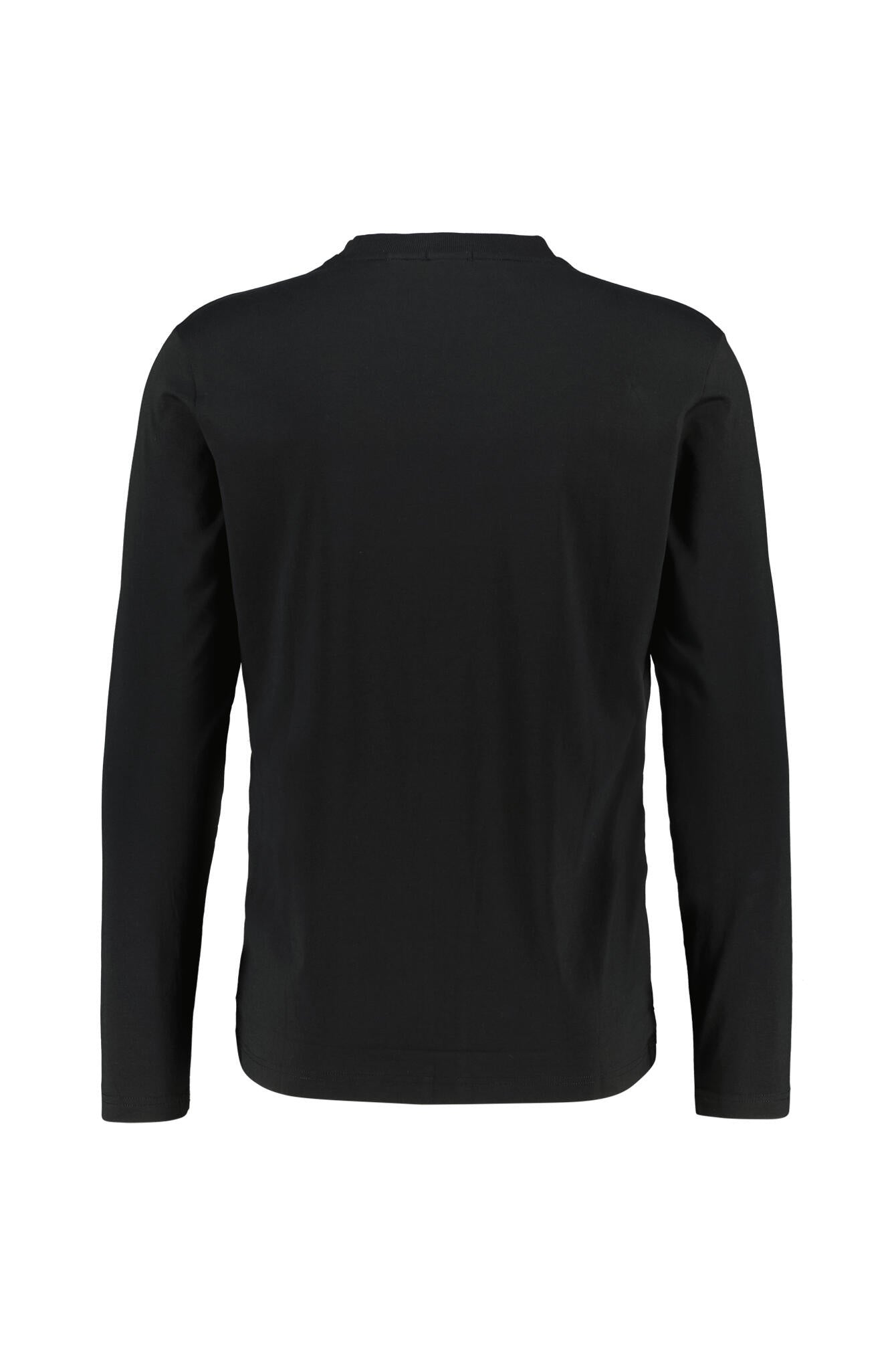 Langarmshirt aus Baumwolle - 001-Black - Schwarz