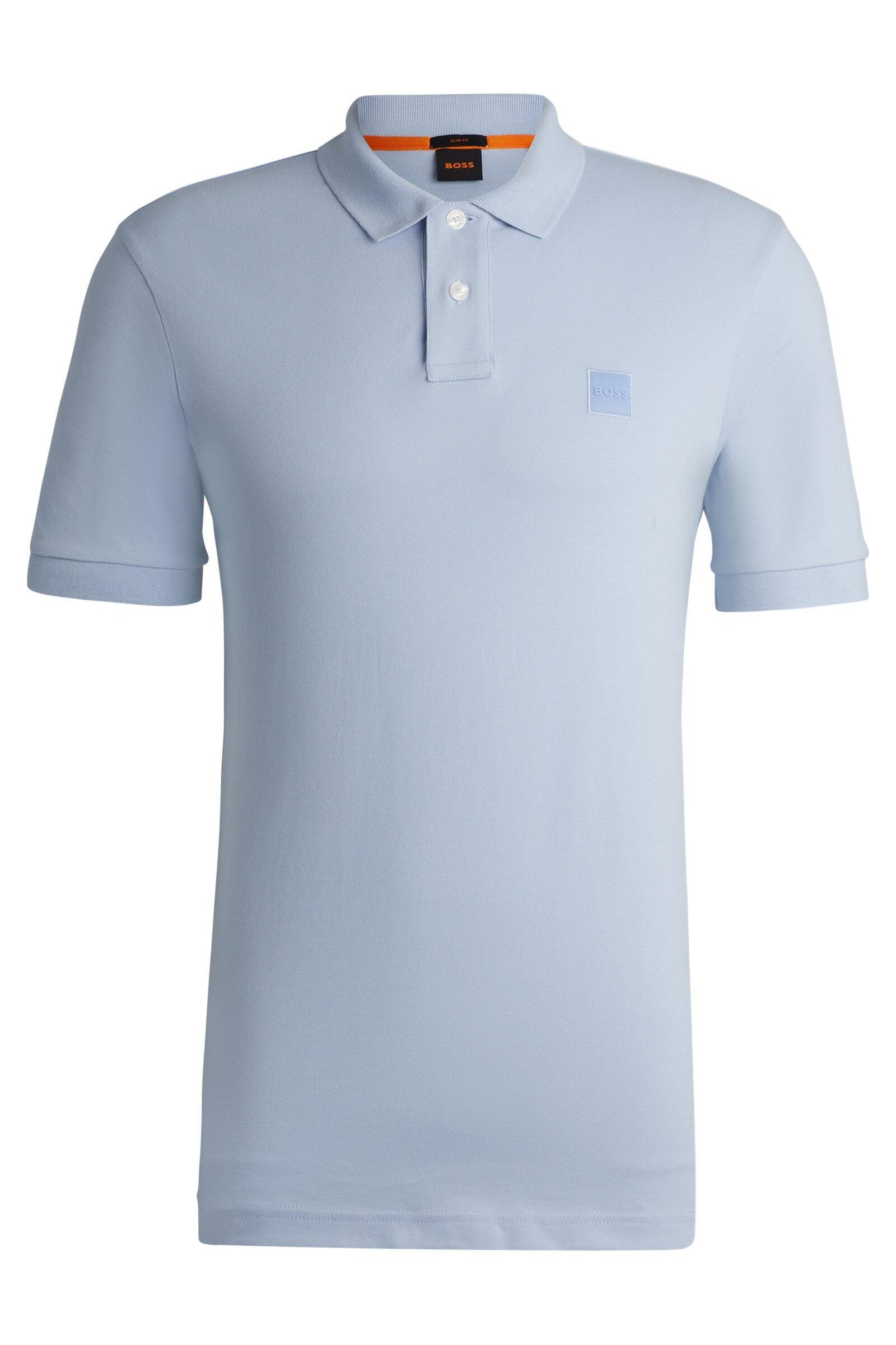Poloshirt aus Baumwolle - 460-Open Blue - Blau