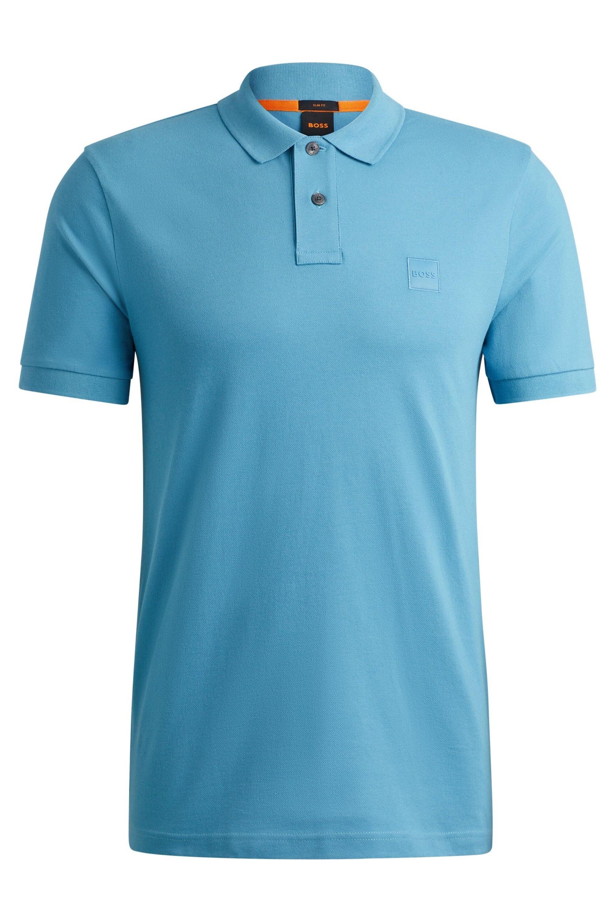 Poloshirt aus Baumwolle - 486-Open Blue - Blau