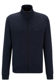 Sweatjacke mit Troyerkragen - 404-Dark Blue - Blau