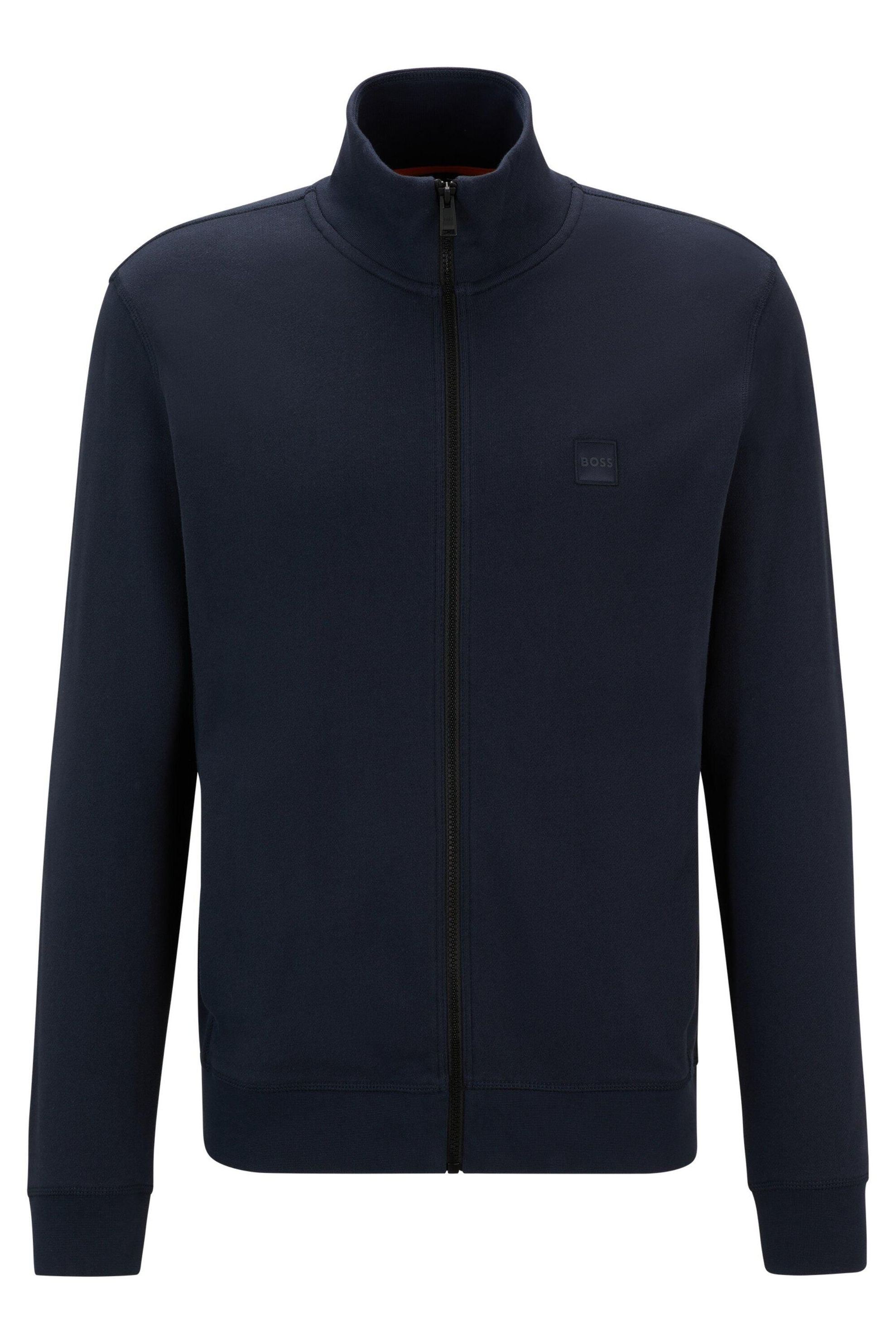 Sweatjacke mit Troyerkragen - 404-Dark Blue - Blau