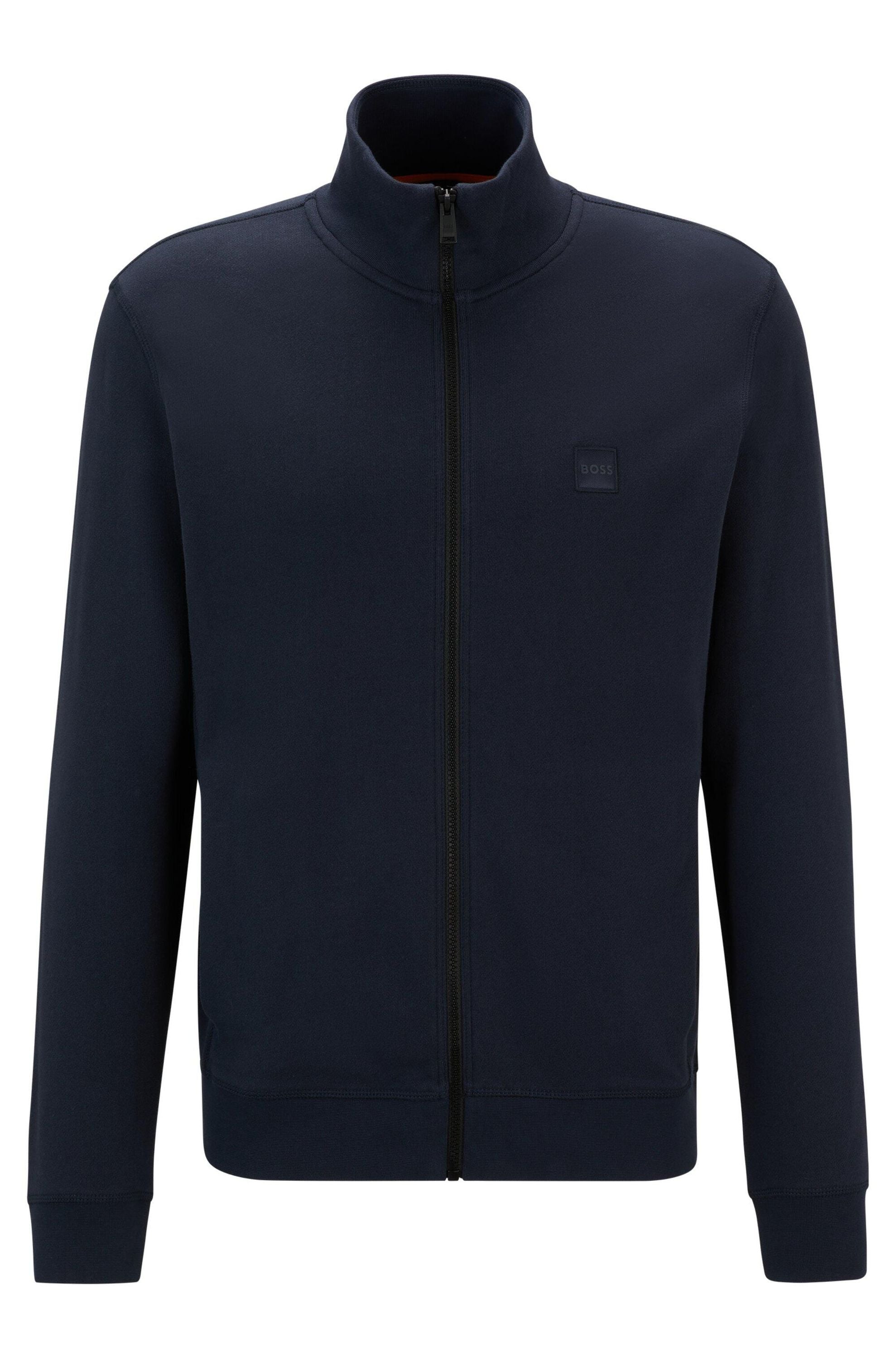 Sweatjacke mit Troyerkragen - 404-Dark Blue - Blau