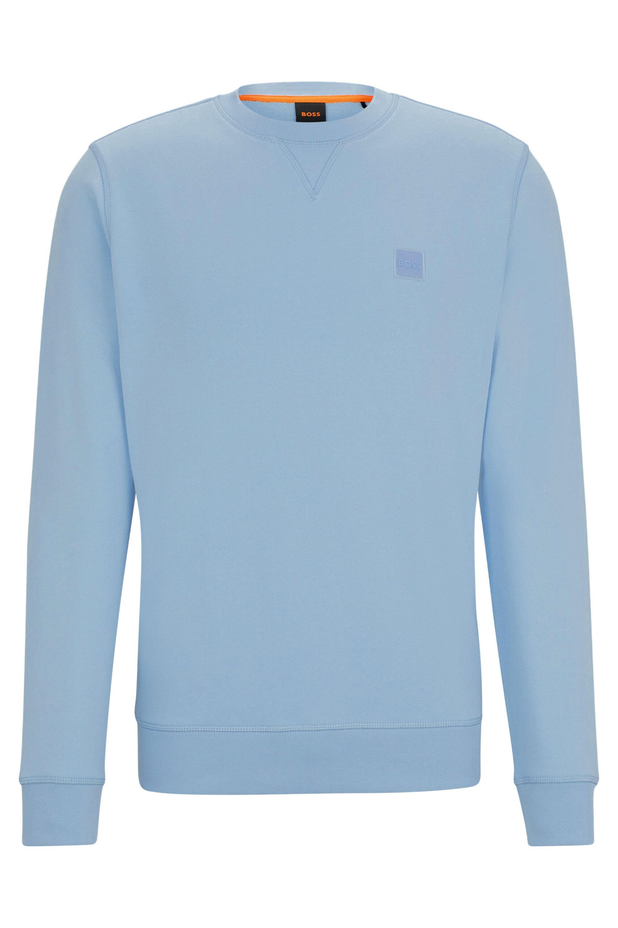 Sweatshirt aus Baumwolle - 470-Open Blue - Blau