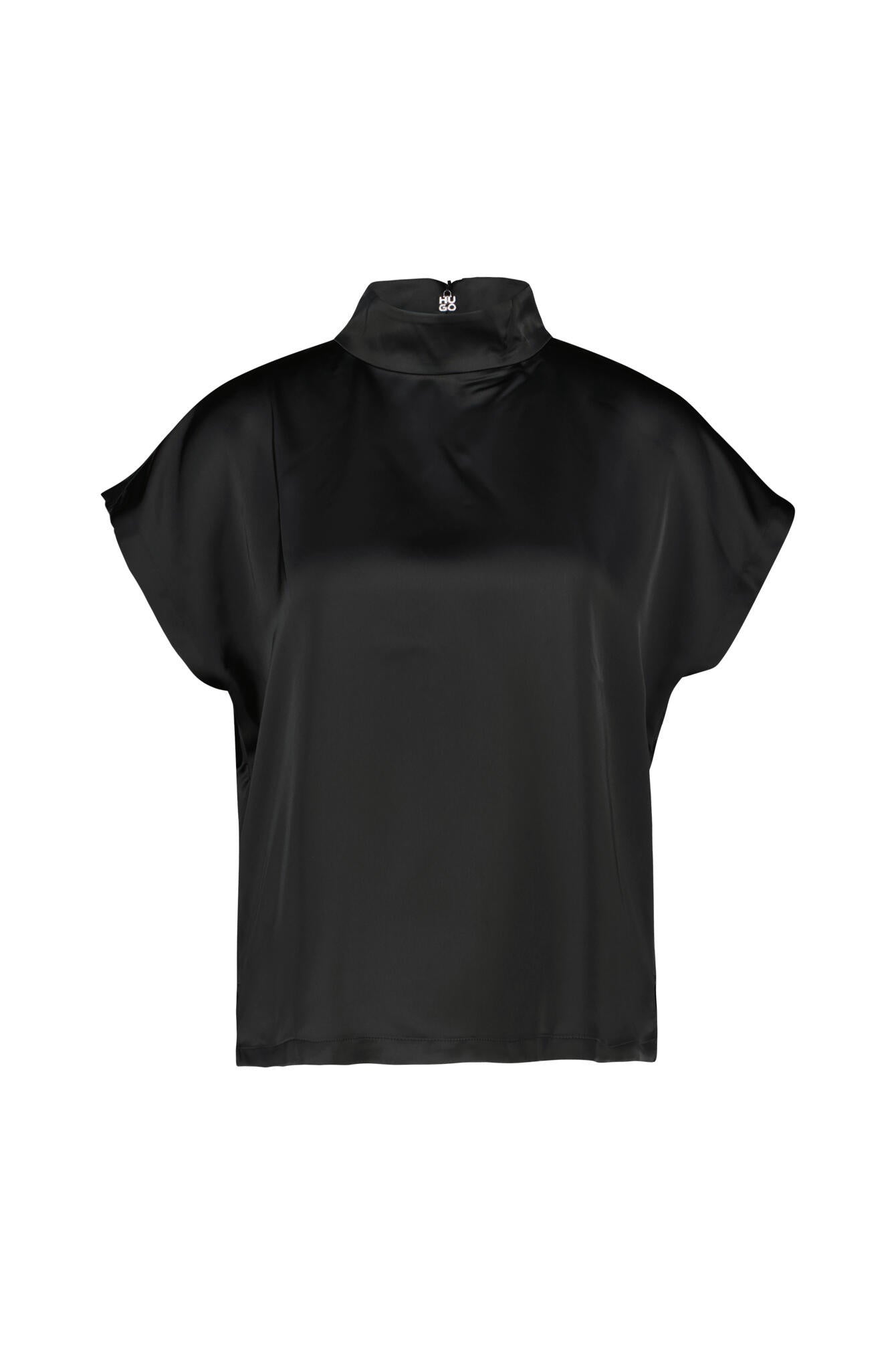 Top mit Stehkragen - 001-Black - Schwarz