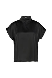 Top mit Stehkragen - 001-Black - Schwarz