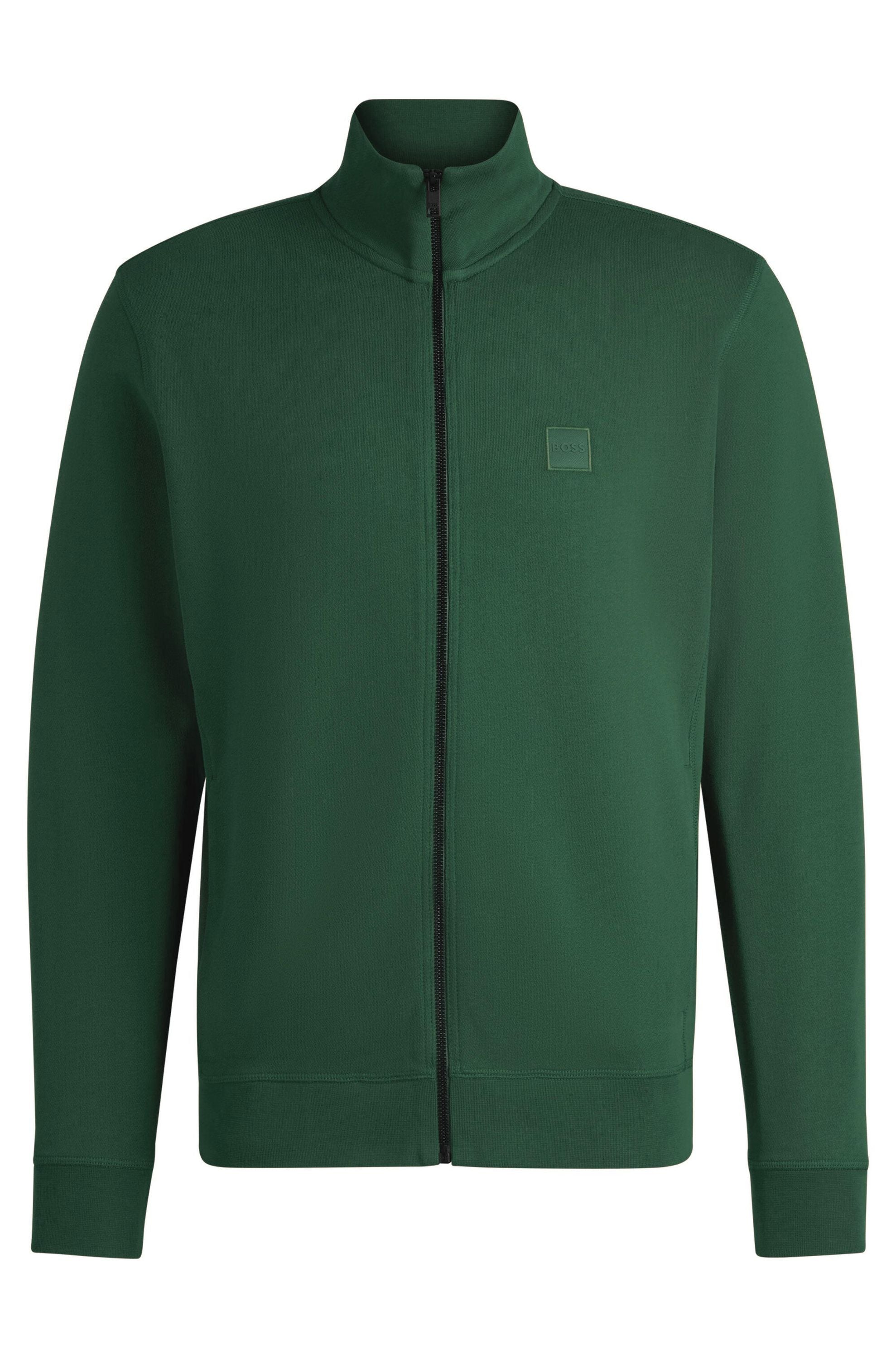 Sweatjacke mit Troyerkragen - 343-Open Green - Grün