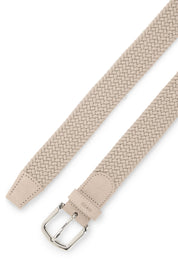 Webgürtel mit Lederbesätzen - 280-Open Beige - Beige