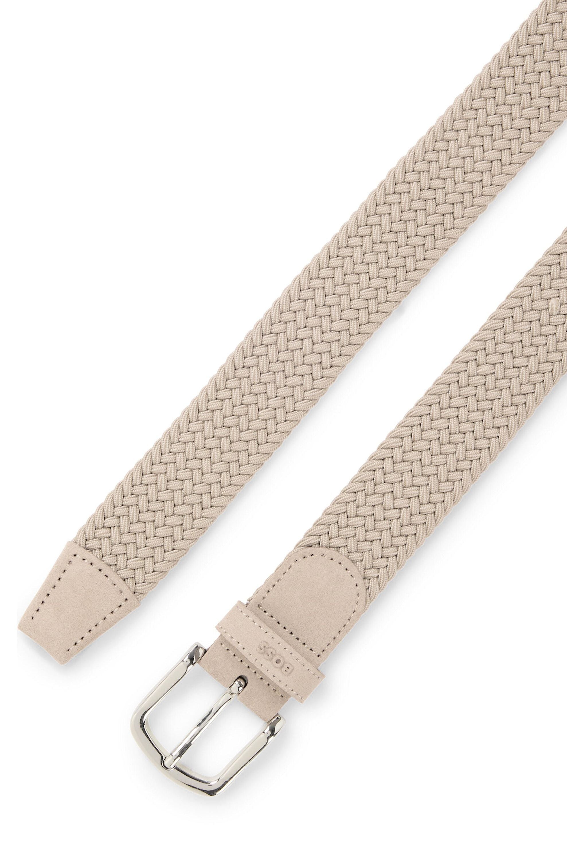 Webgürtel mit Lederbesätzen - 280-Open Beige - Beige